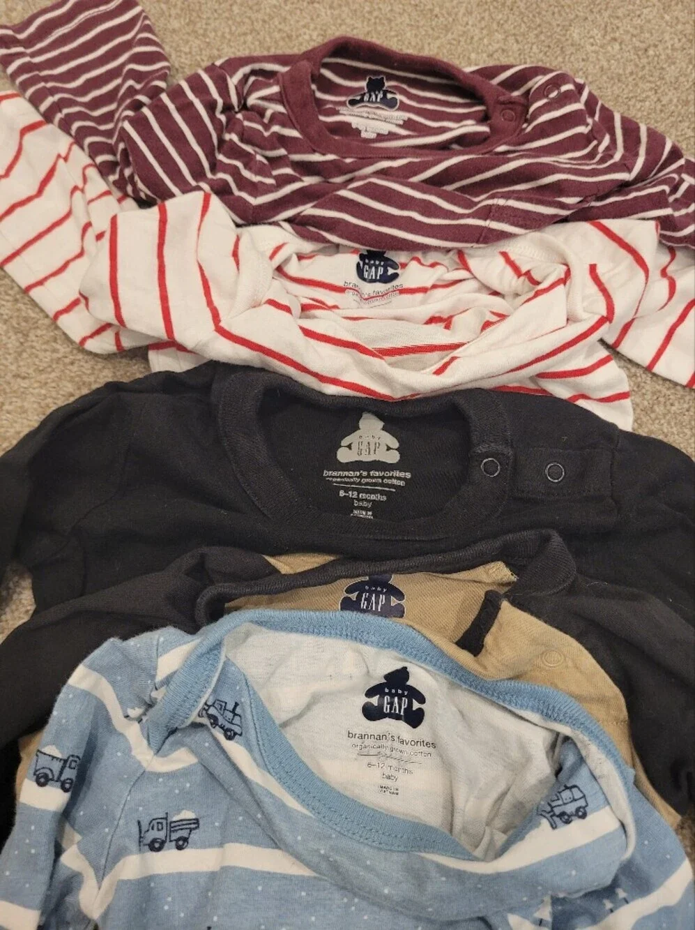 Gap Baby Set Of 5 Long Sleeve One Piece Size 6-12 Months